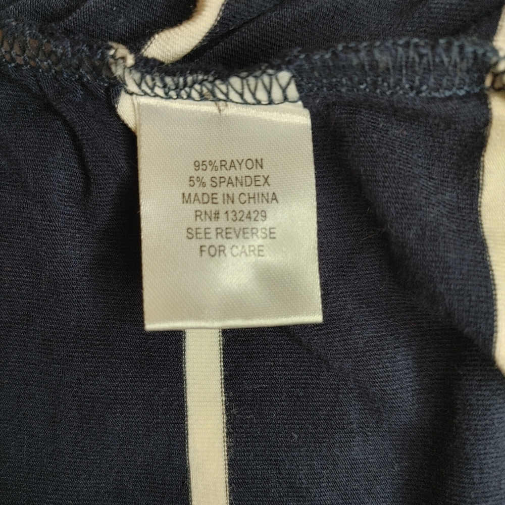 ROSIE POPE Navy Striped Ruched Maternity Top, Navy/ White XL - Picture 14 of 14